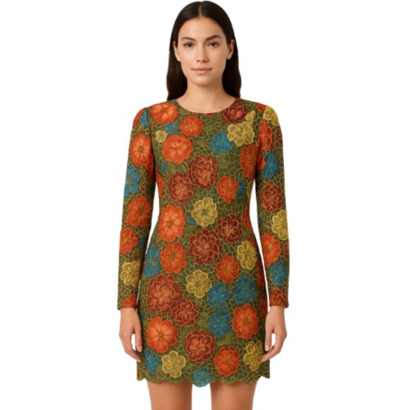 Dress the Population Floral Embroidered Sheath Dress Size Small